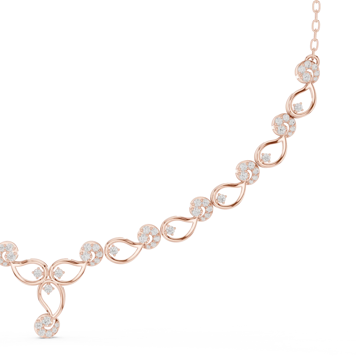 Floral vine diamond necklace
