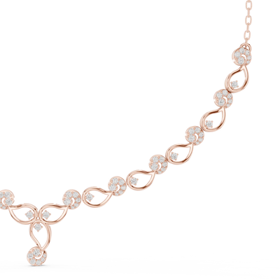 Floral vine diamond necklace