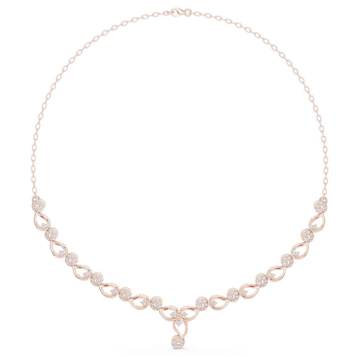 Floral vine diamond necklace