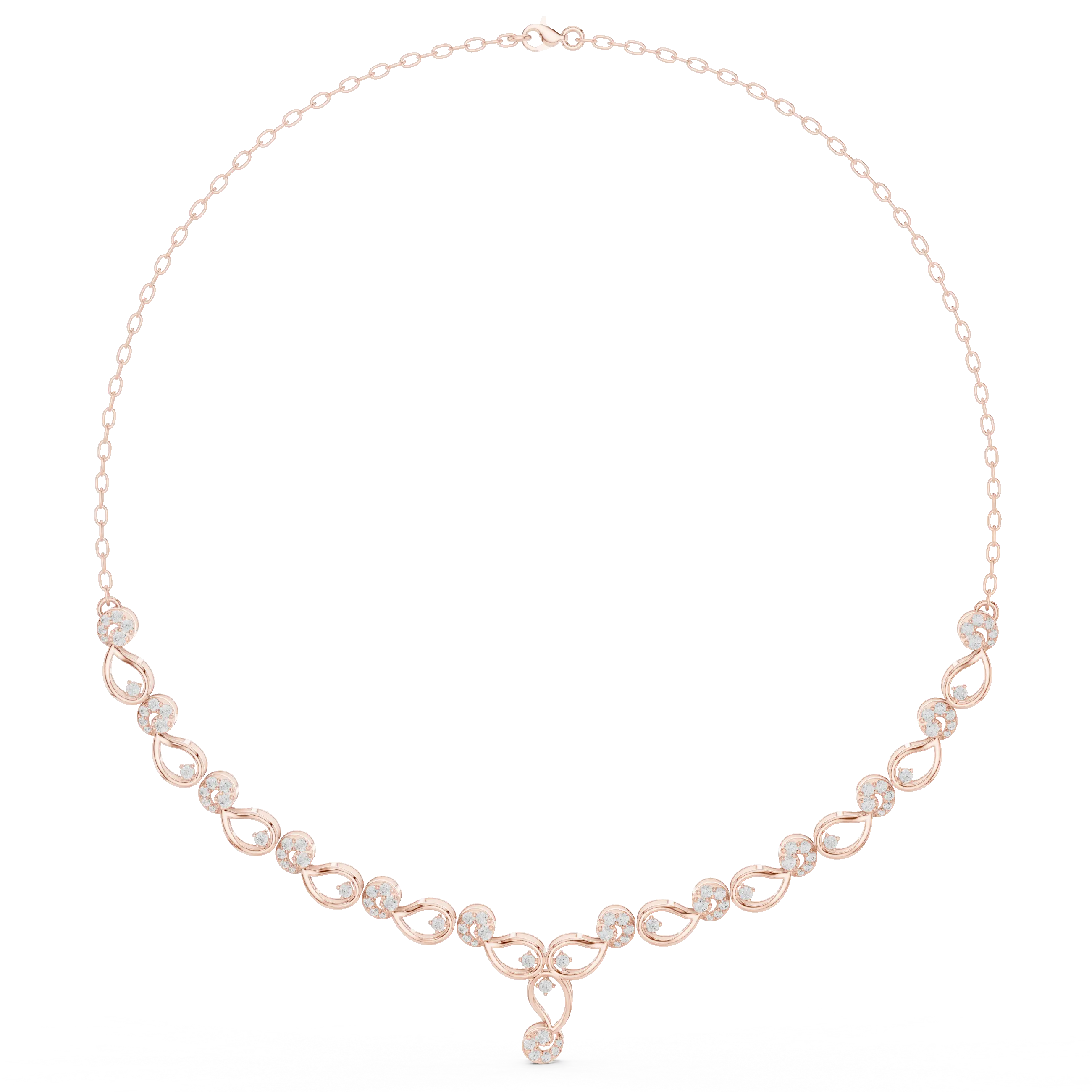 Floral vine diamond necklace