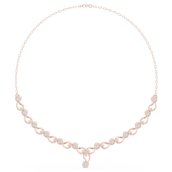Floral vine diamond necklace