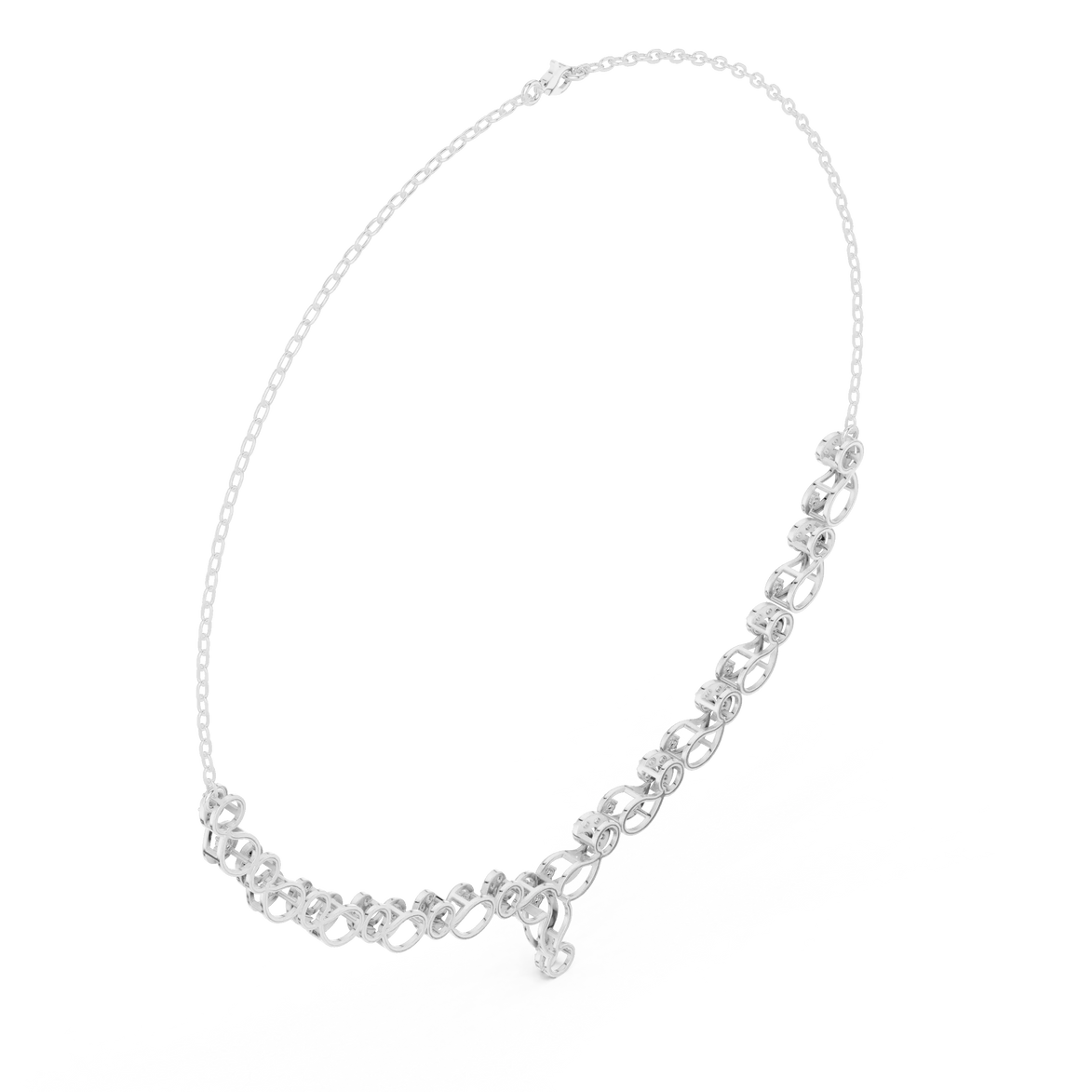 Floral vine diamond necklace