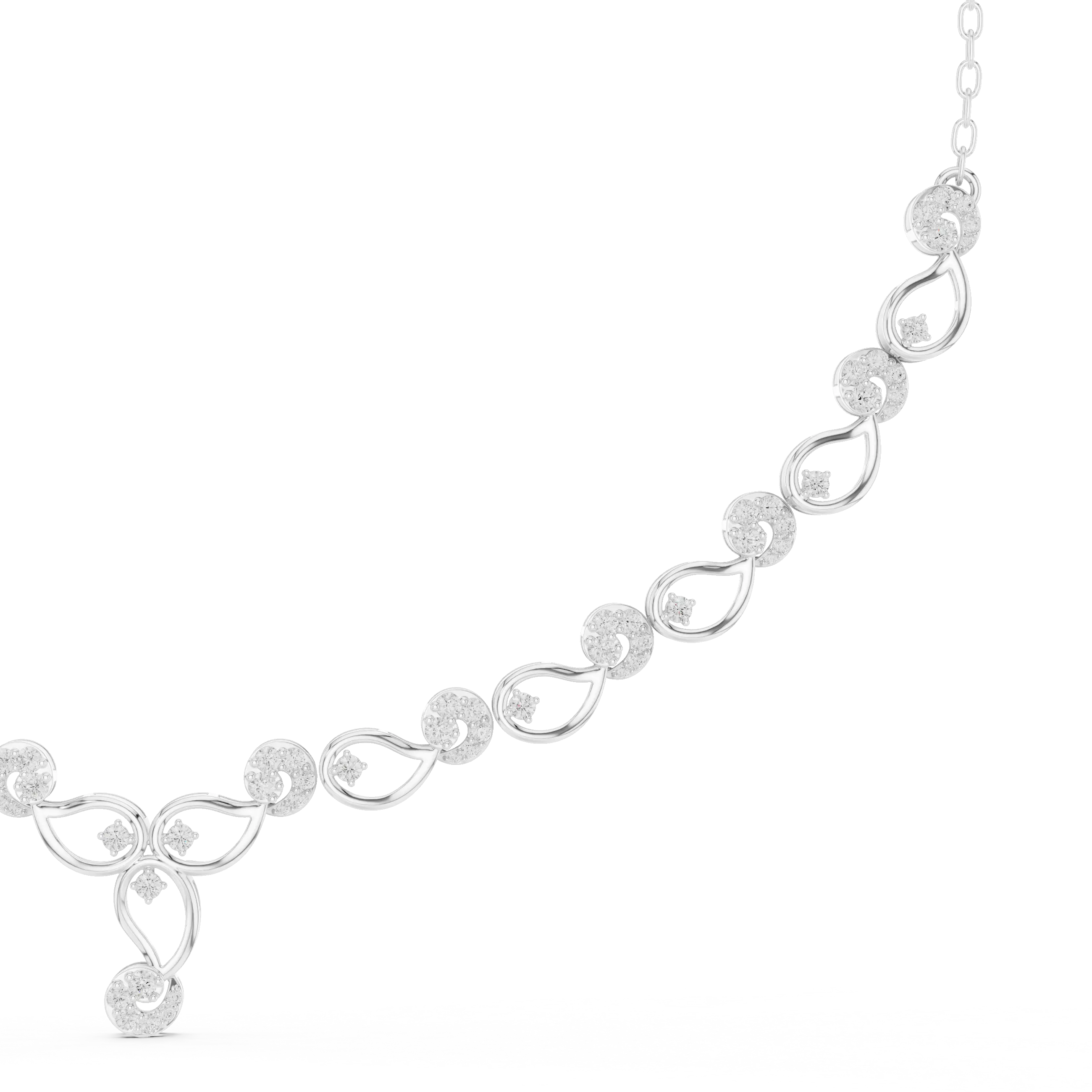 Floral vine diamond necklace
