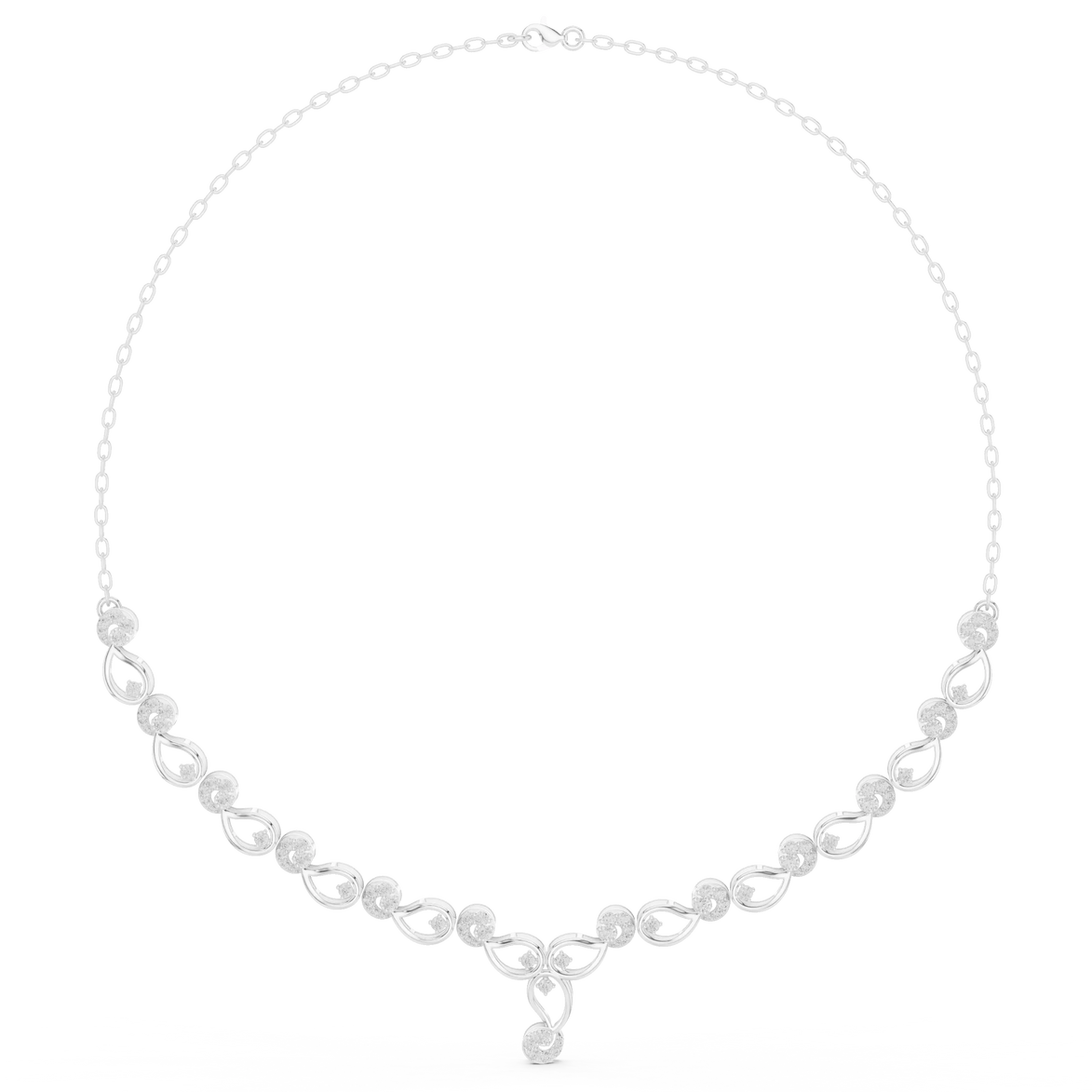 Floral vine diamond necklace