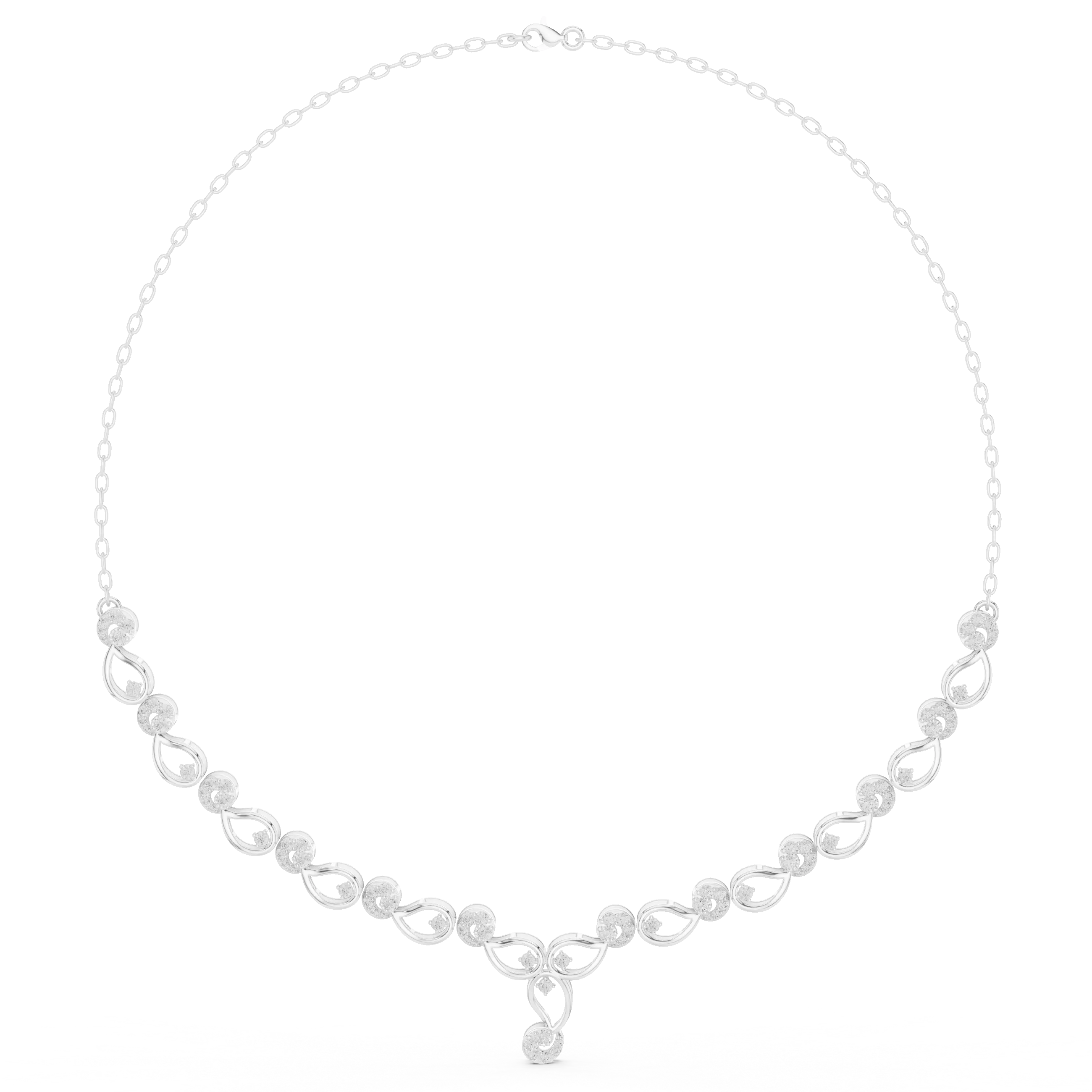 Floral vine diamond necklace