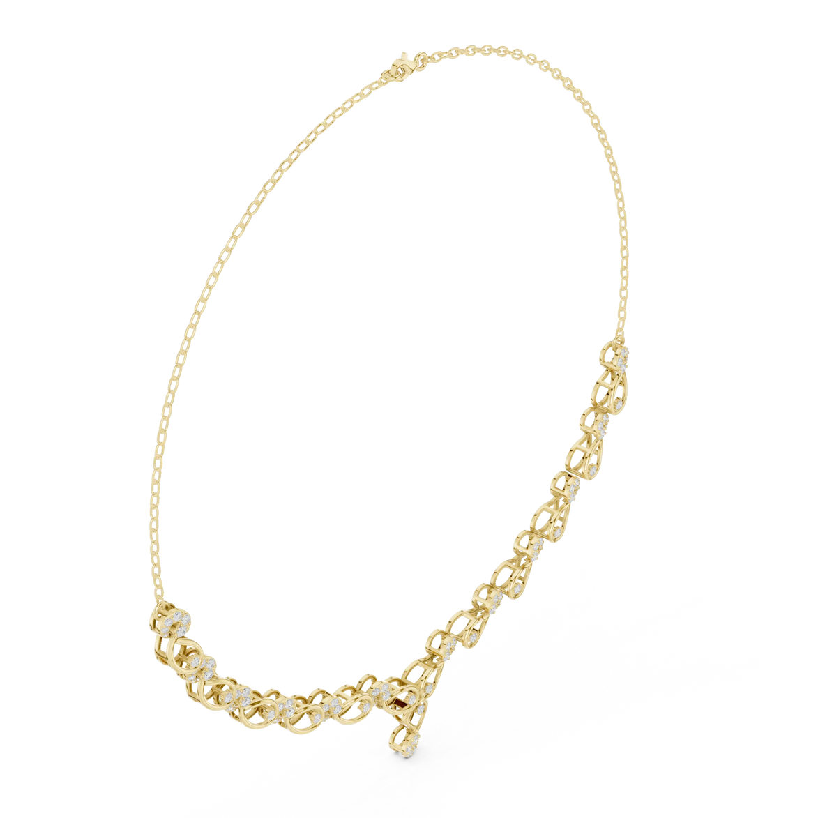 Floral vine diamond necklace