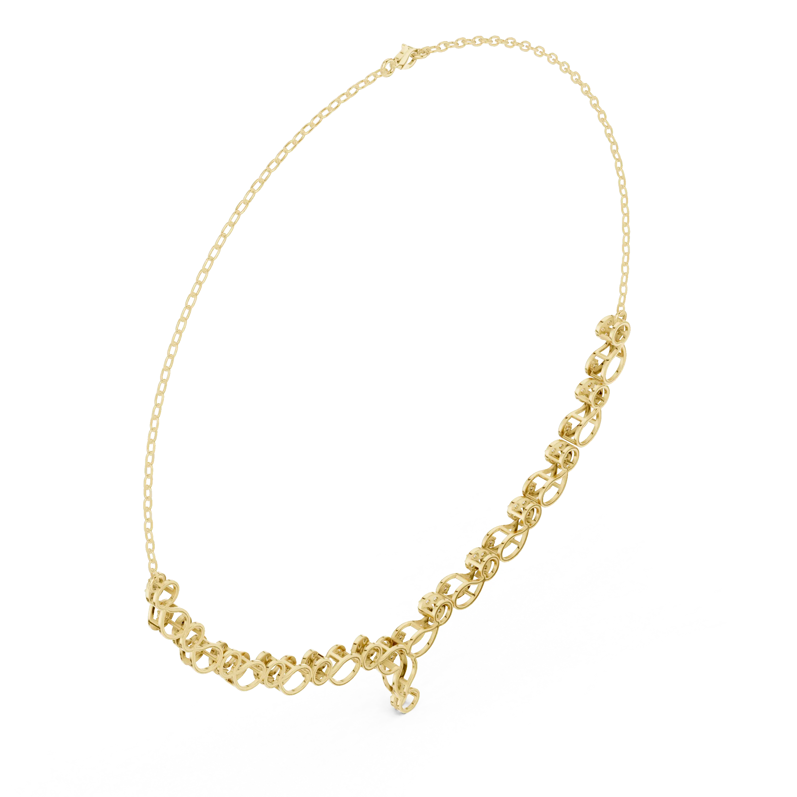 Floral vine diamond necklace