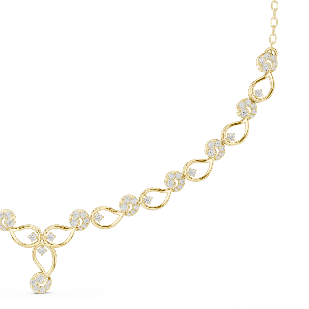 Floral vine diamond necklace
