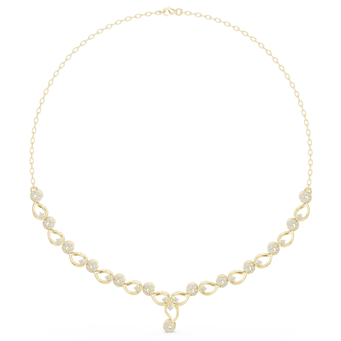 Floral vine diamond necklace