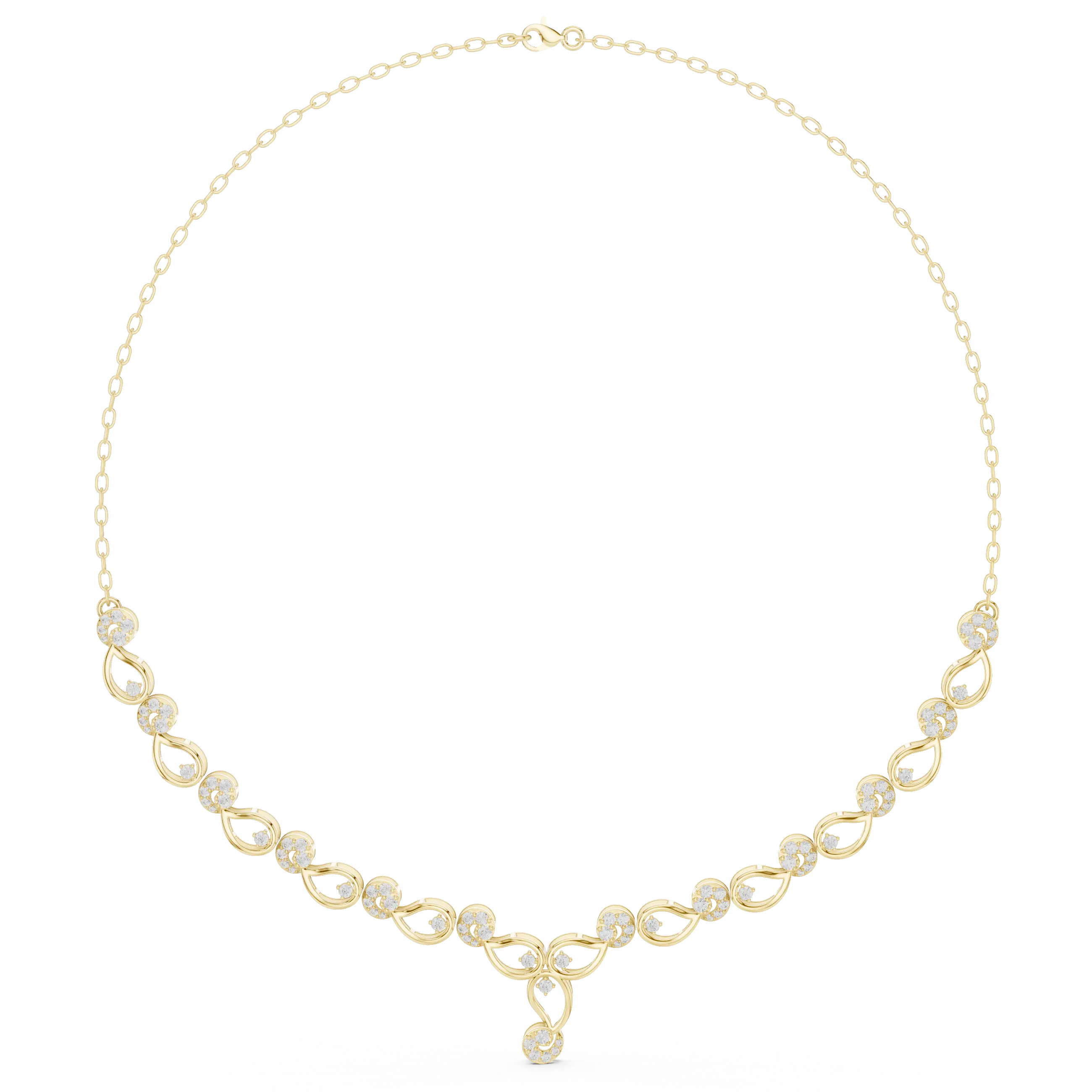 Floral vine diamond necklace