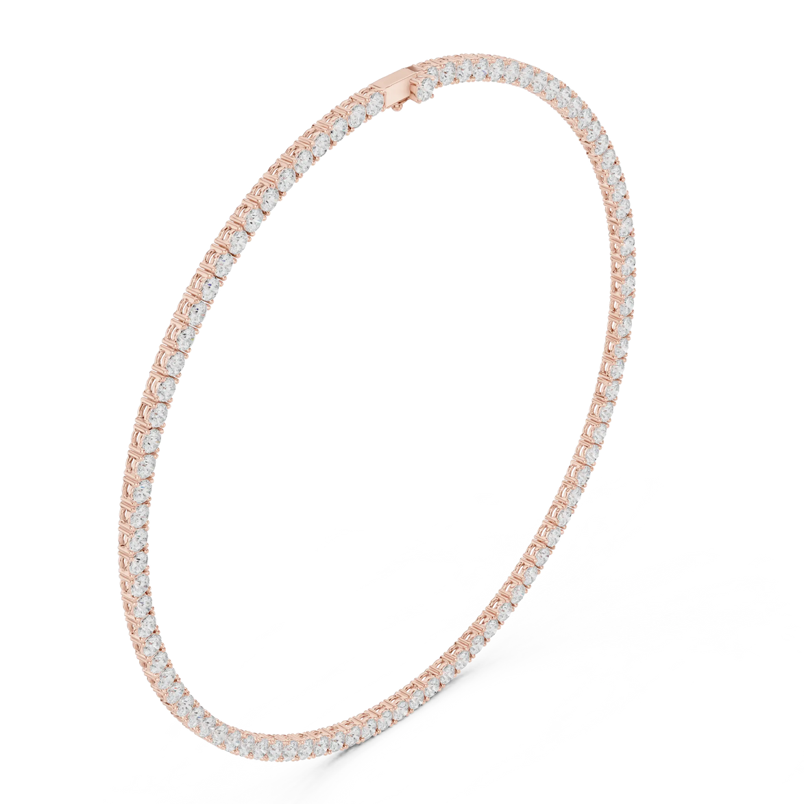 Round diamond tennis necklace