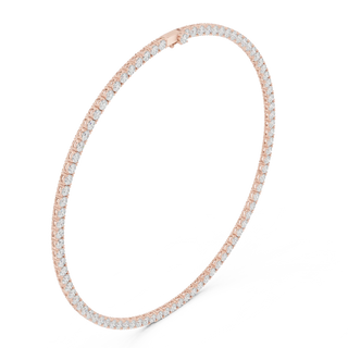 Round diamond tennis necklace