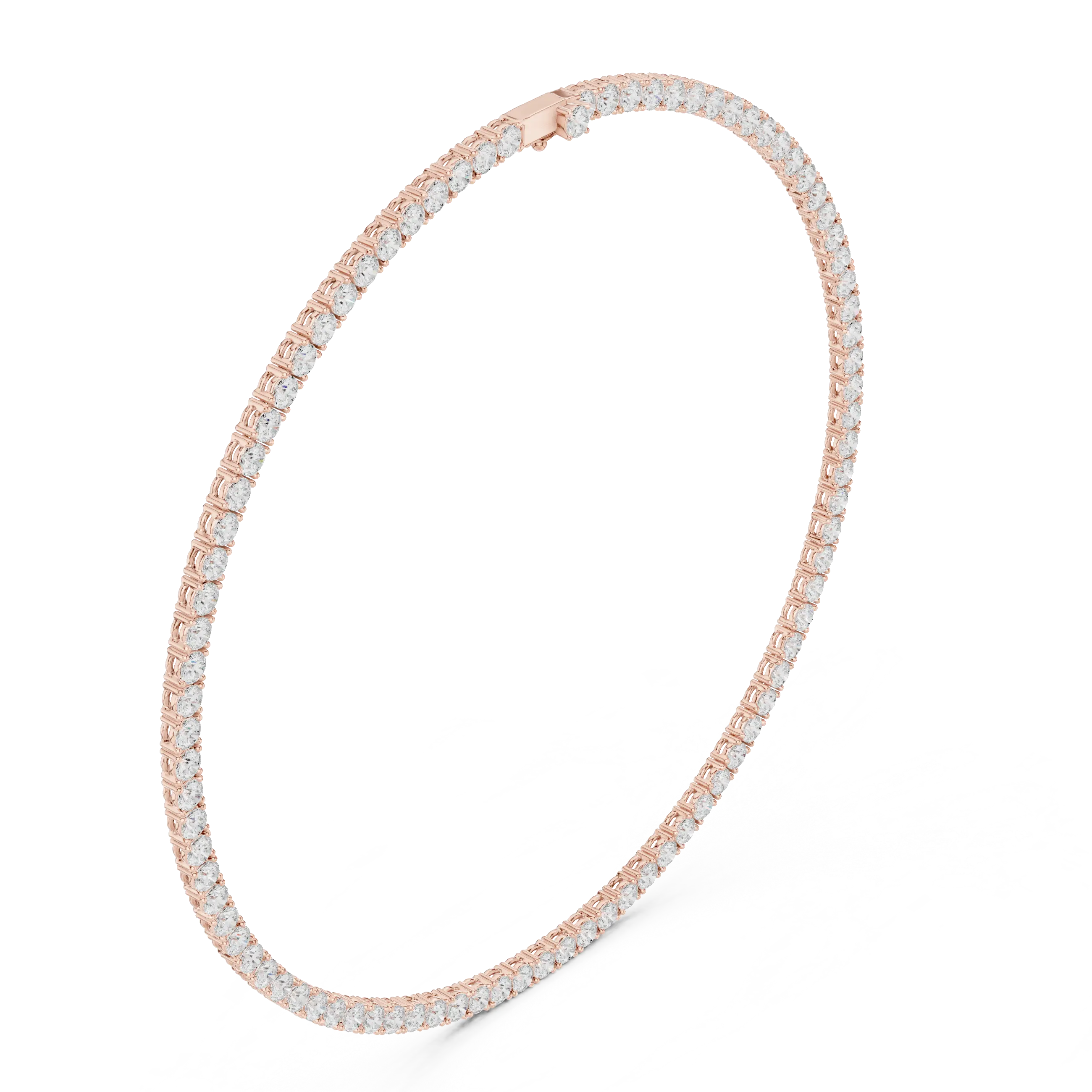 Round diamond tennis necklace