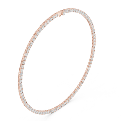 Round diamond tennis necklace