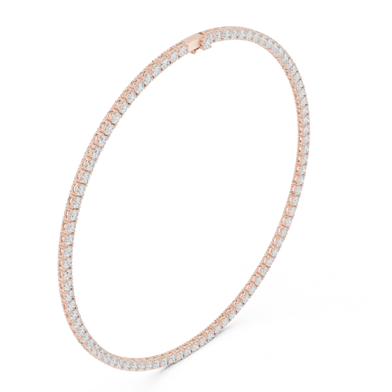 Round diamond tennis necklace