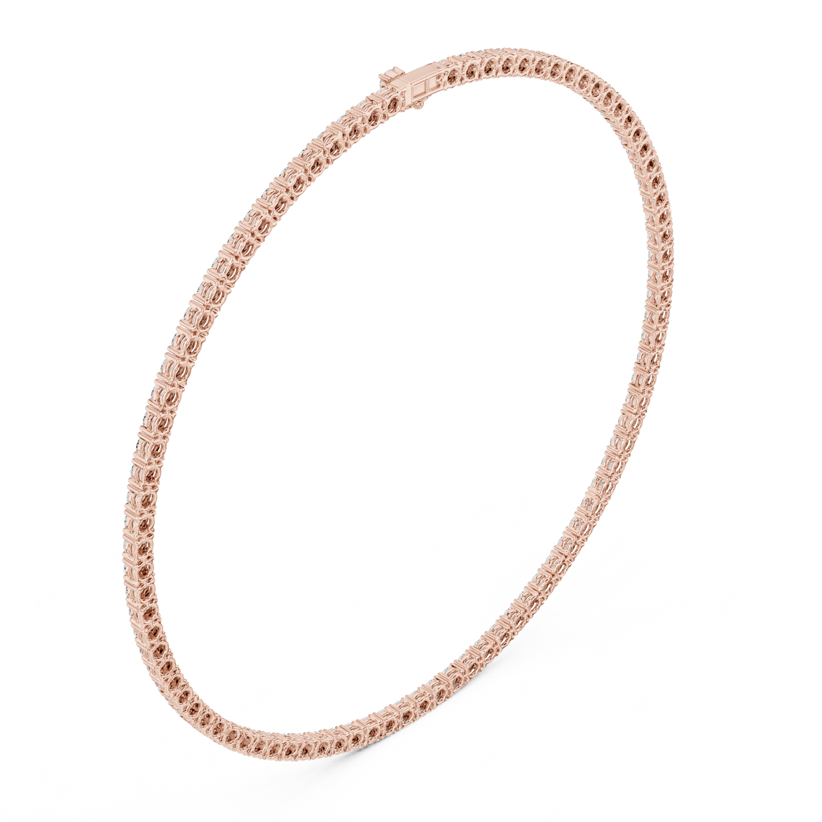 Round diamond tennis necklace