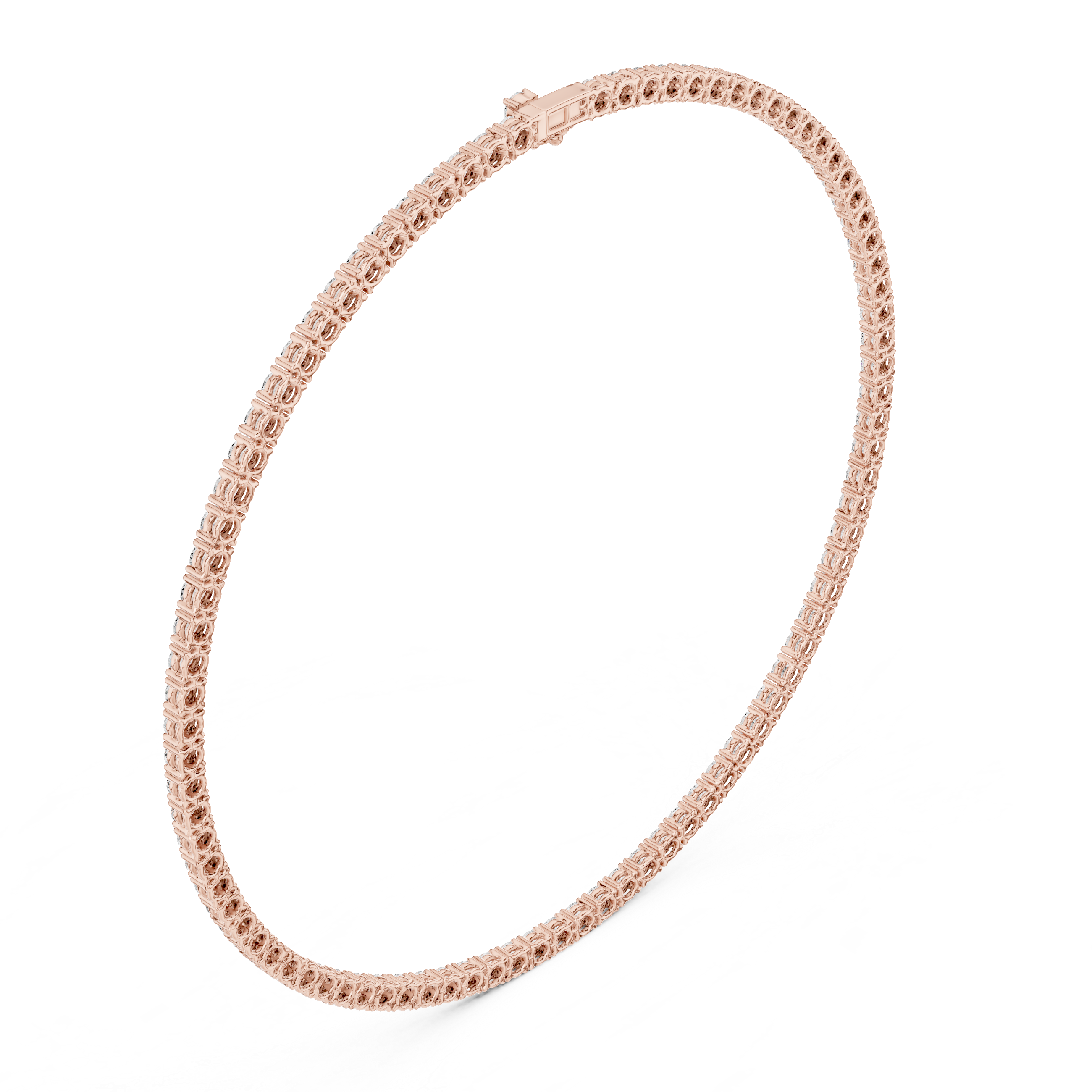 Round diamond tennis necklace