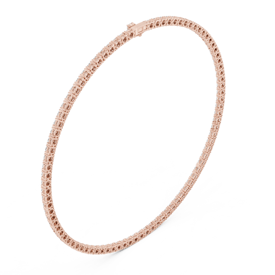 Round diamond tennis necklace