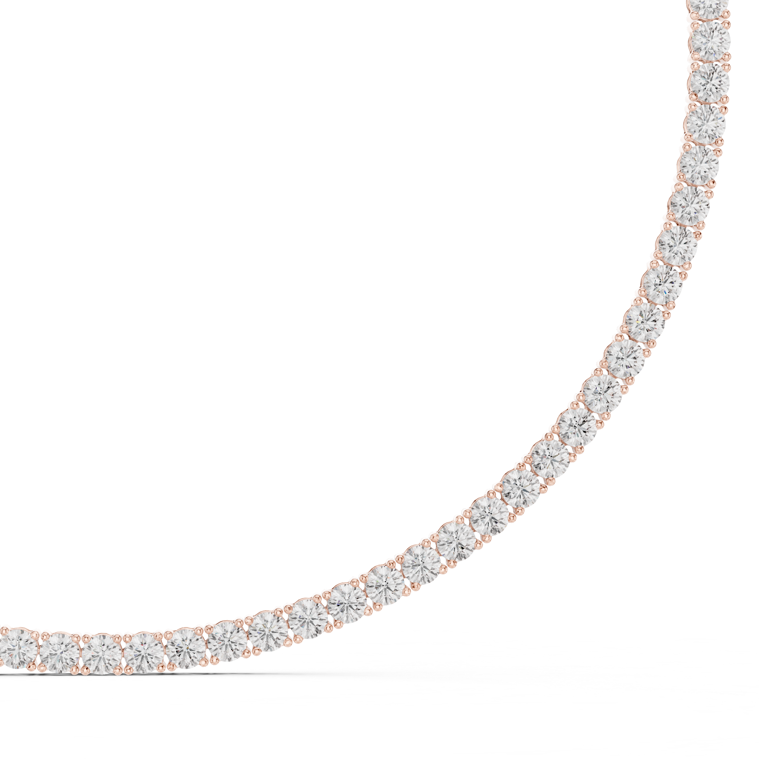 Round diamond tennis necklace