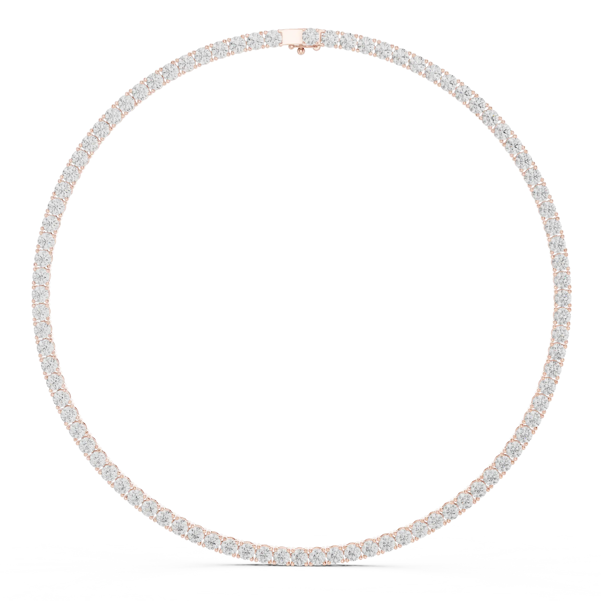 Round diamond tennis necklace