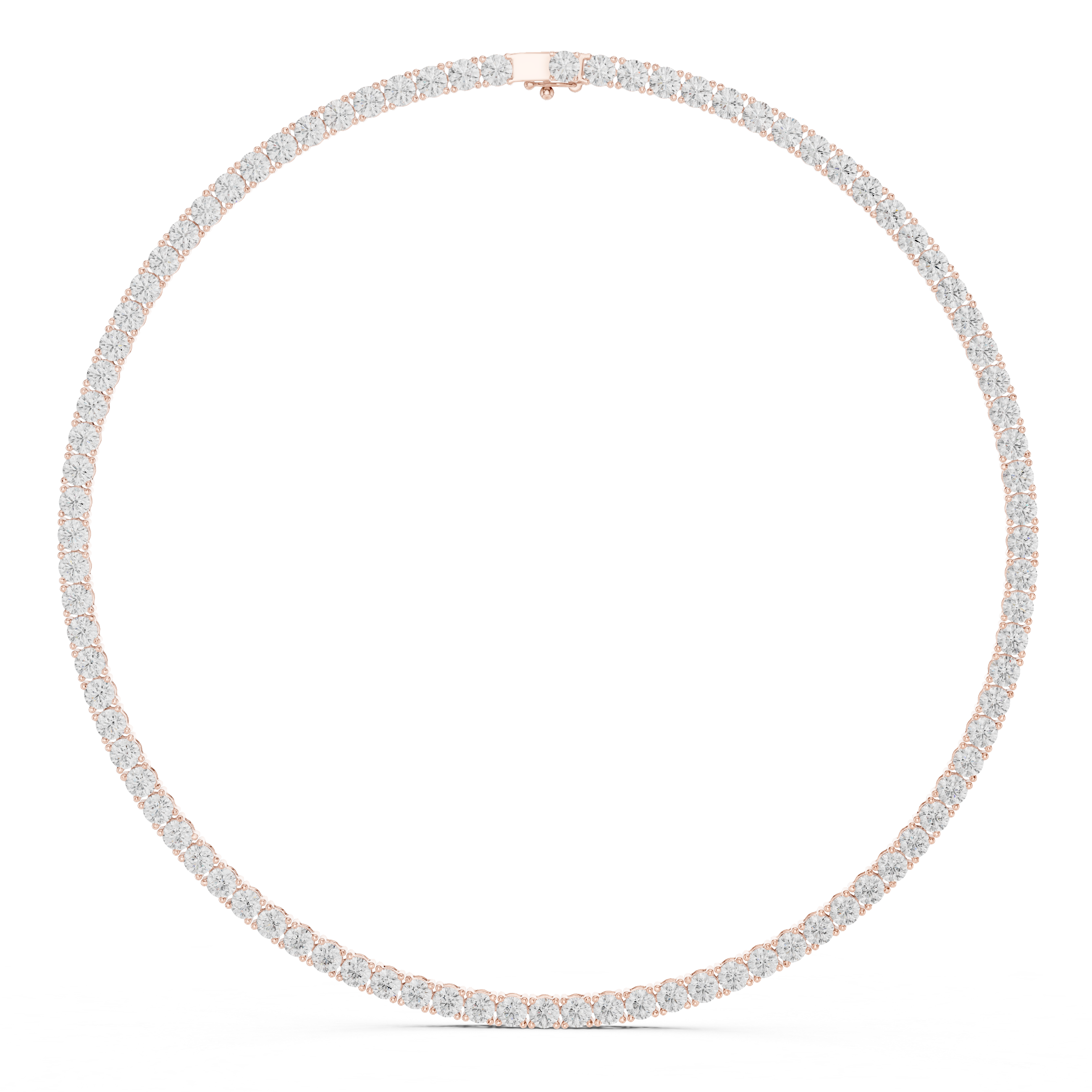 Round diamond tennis necklace