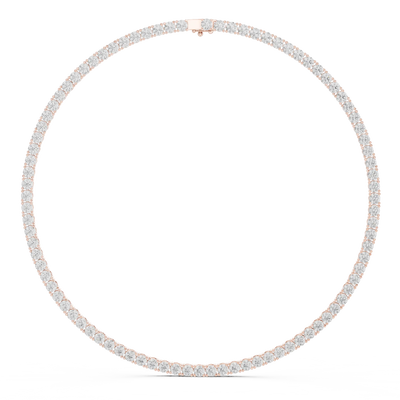 Round diamond tennis necklace