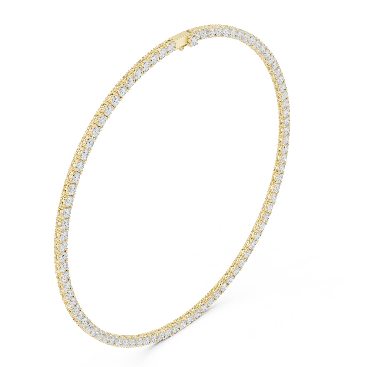 Round diamond tennis necklace