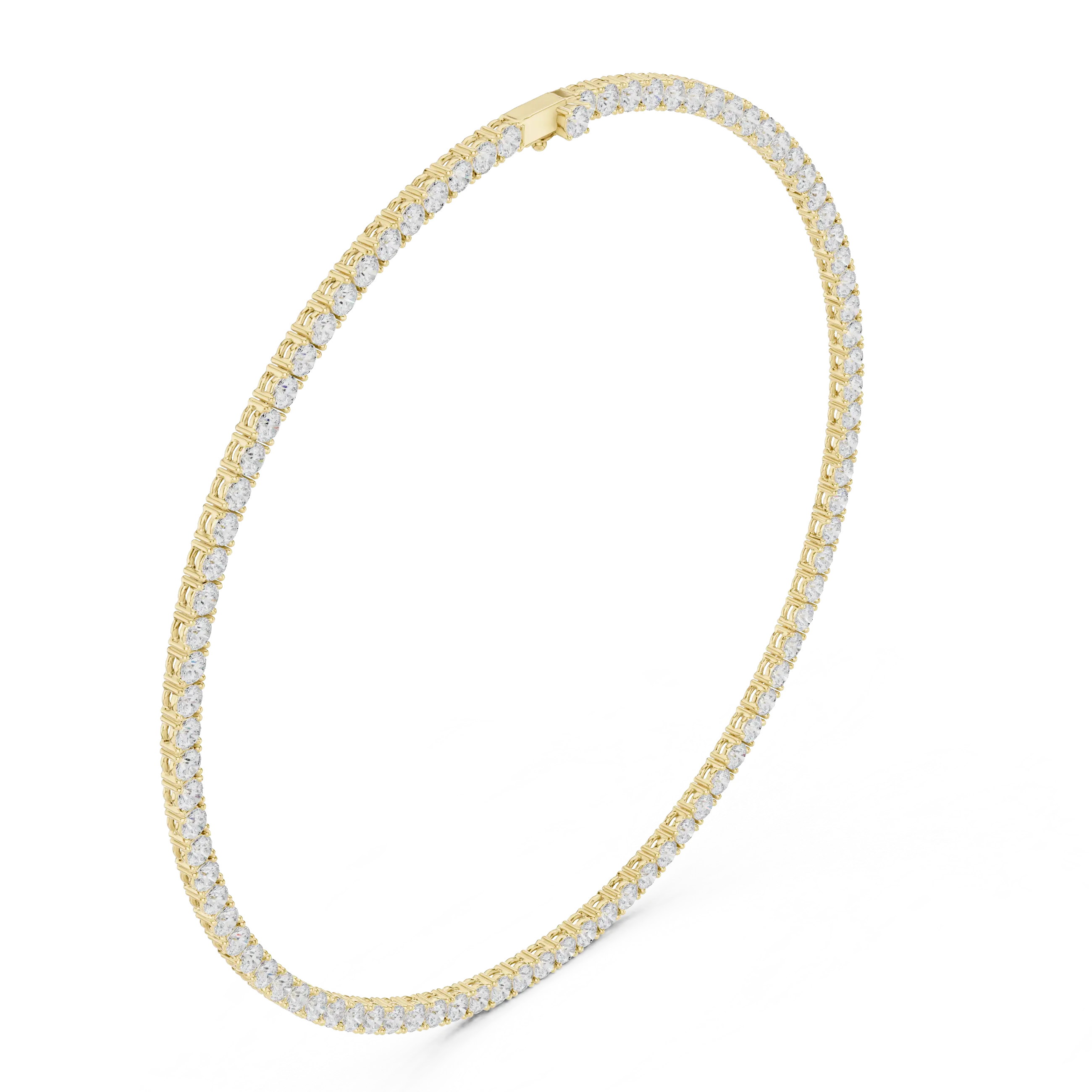 Round diamond tennis necklace