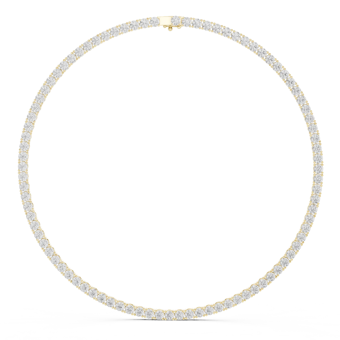 Round diamond tennis necklace