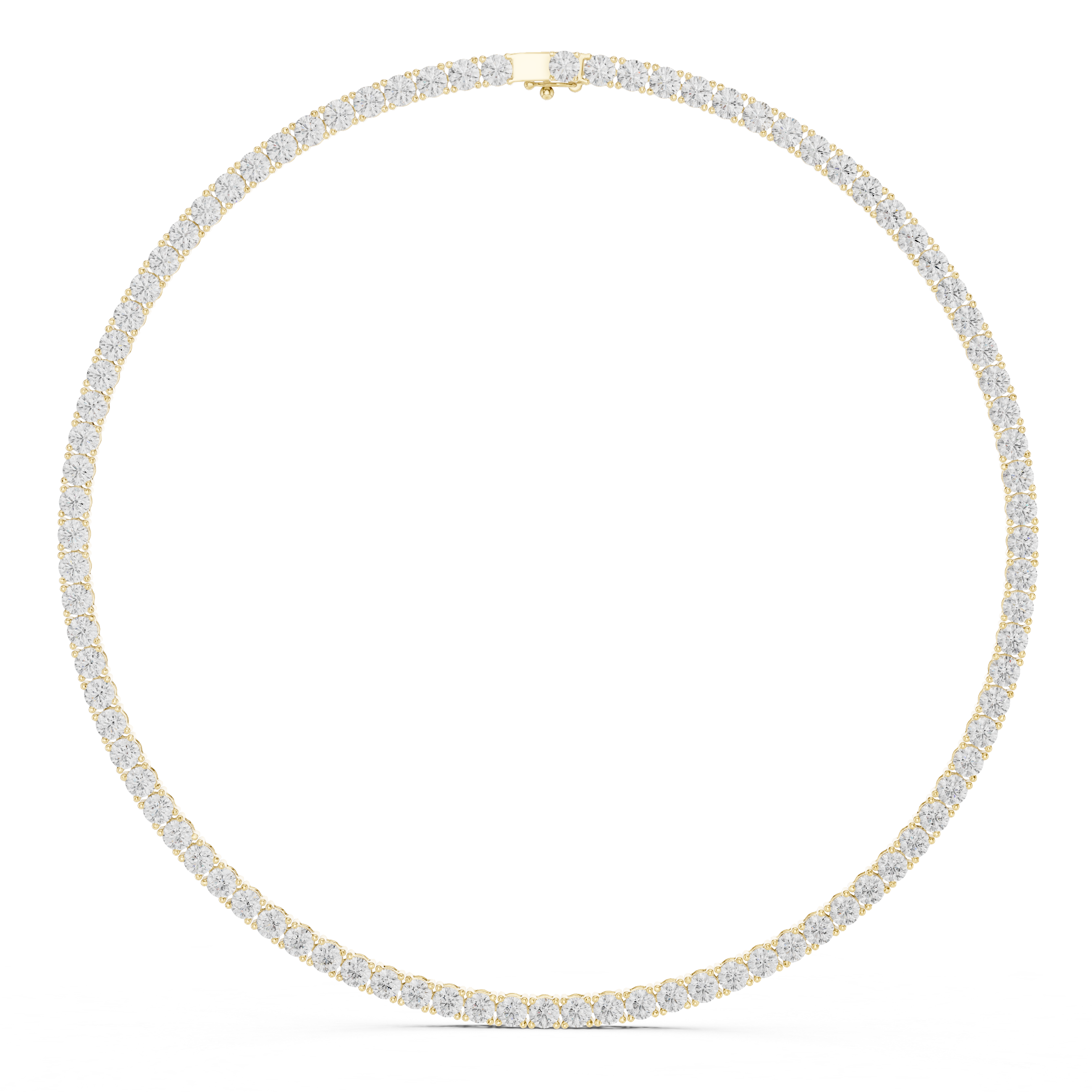 Round diamond tennis necklace