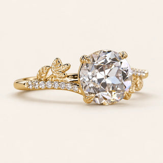 Round Cut Lab Grown Diamond Bypass Engagement Ring in Yellow Gold