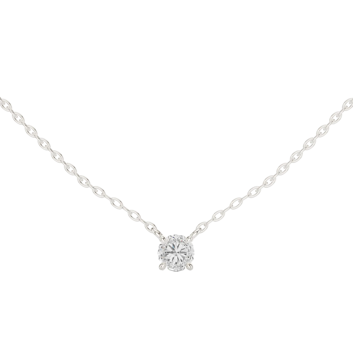 Minimal round cut solitaire diamond pendant in gold with lab grown diamond by Signora Jewels