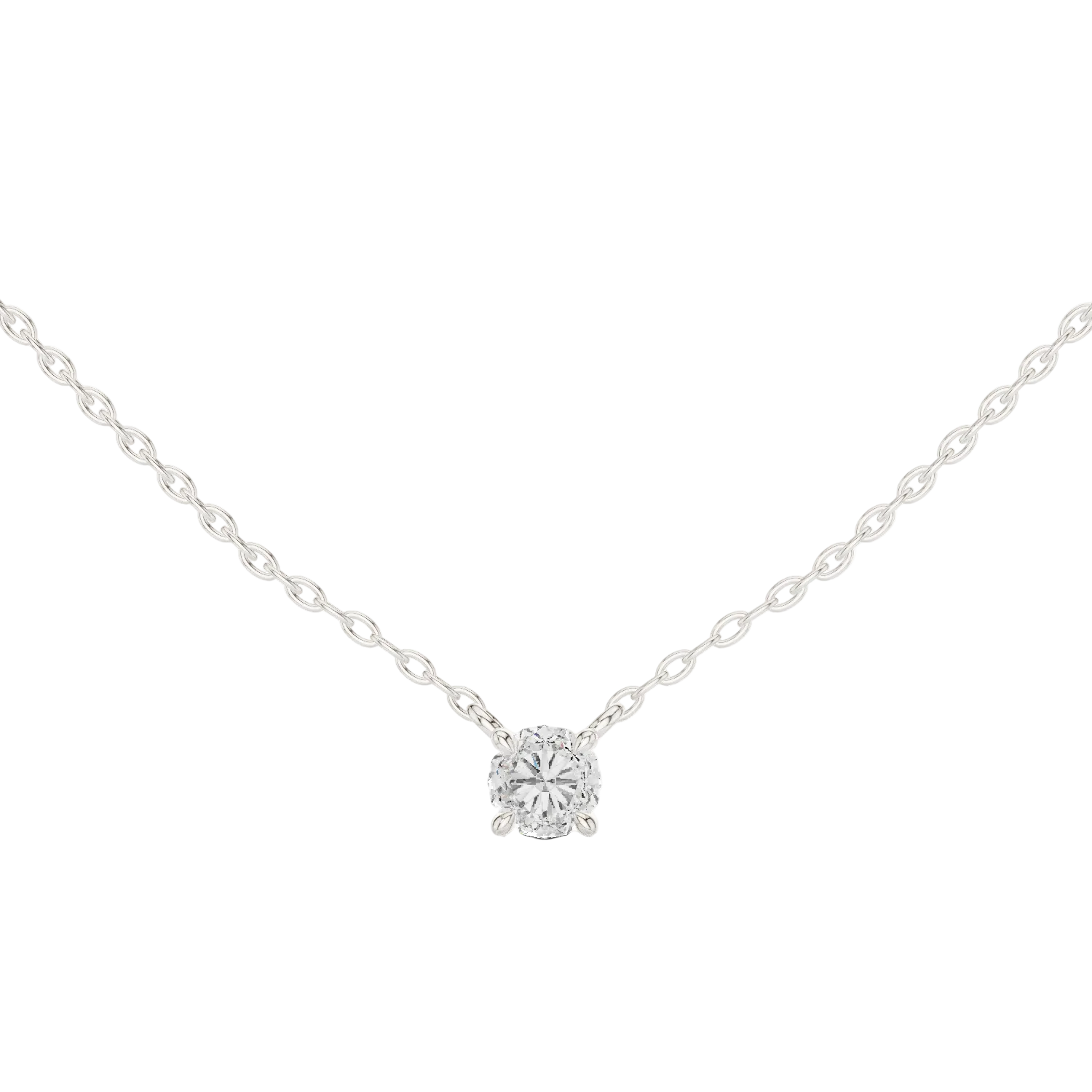 Minimal round cut solitaire diamond pendant in gold with lab grown diamond by Signora Jewels