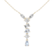 Mixed shape diamond drop pendant in gold with marquise, pear, emerald and princess cut lab grown diamonds by Signora Jewels