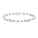 Multi shape lab grown diamond tennis bracelet with round heart oval pear and emerald cut diamonds in gold variations