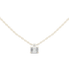 Minimal emerald cut solitaire diamond pendant in gold with lab grown diamond by Signora Jewels