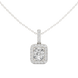 Cushion cut halo diamond pendant in gold with lab grown diamonds by Signora Jewels