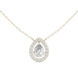 Elegant pear halo diamond pendant in gold with lab grown diamonds by Signora Jewels