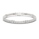 Princess and round lab grown diamond tennis bracelet in yellow white and rose gold with modern mixed shape design