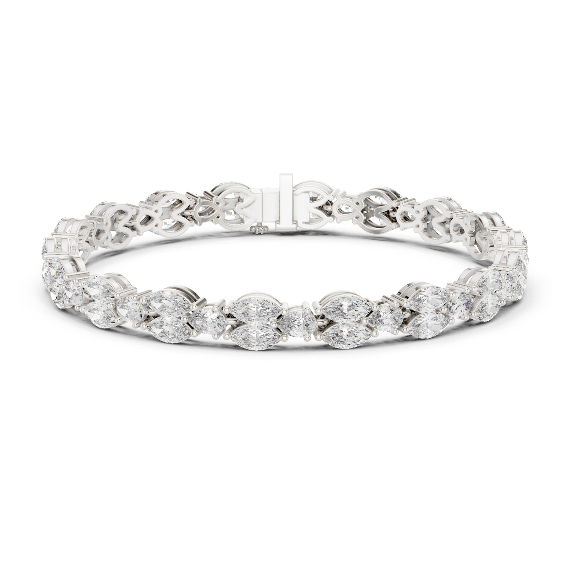 Luxury marquise and pear diamond tennis bracelet in gold with lab grown diamonds by Signora Jewels