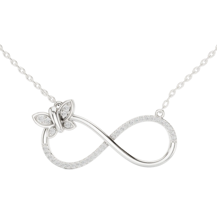 Infinity butterfly diamond pendant in gold with lab grown diamonds by Signora Jewels