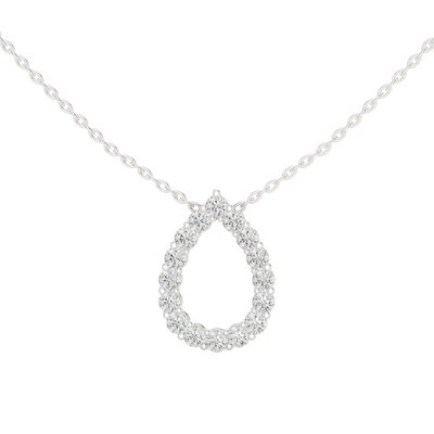 Minimal pear shape diamond teardrop pendant in gold with lab grown diamonds by Signora Jewels