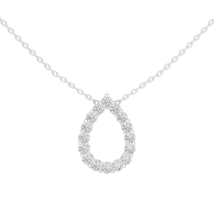 Minimal pear shape diamond teardrop pendant in gold with lab grown diamonds by Signora Jewels