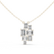 Modern emerald cut diamond cluster pendant in gold with lab grown diamonds by Signora Jewels