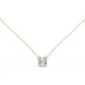 Princess cut solitaire diamond pendant in gold with lab grown diamond by Signora Jewels