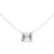 Minimal emerald cut solitaire diamond pendant in gold with lab grown diamond by Signora Jewels