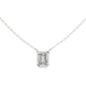 Minimal emerald cut solitaire diamond pendant in gold with lab grown diamond by Signora Jewels