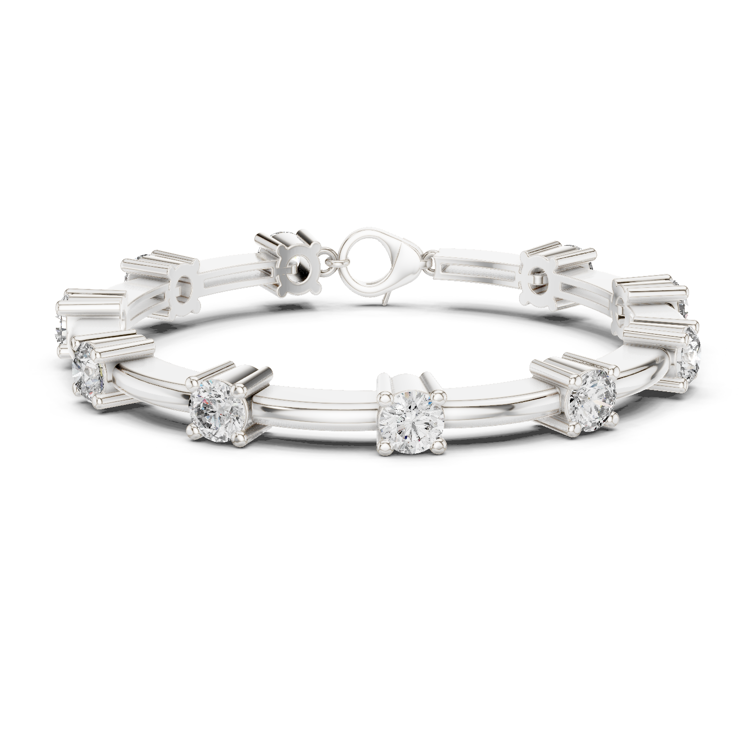 Minimal round diamond station bracelet in gold with lab grown diamonds by Signora Jewels
