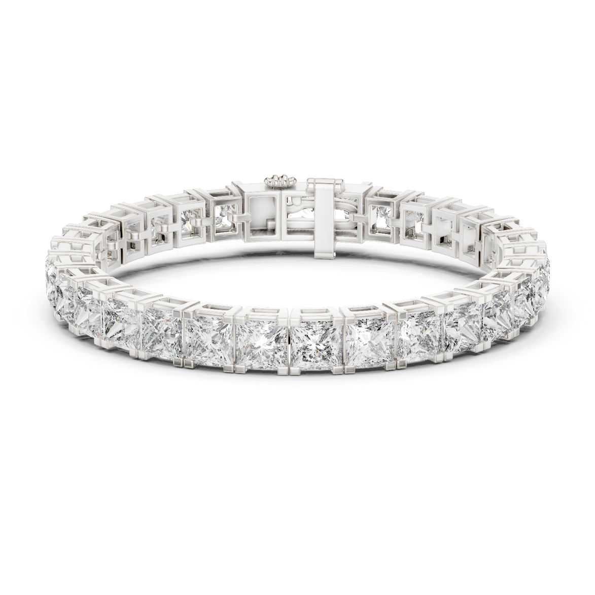 Luxury princess cut diamond tennis bracelet in gold with lab grown diamonds by Signora Jewels