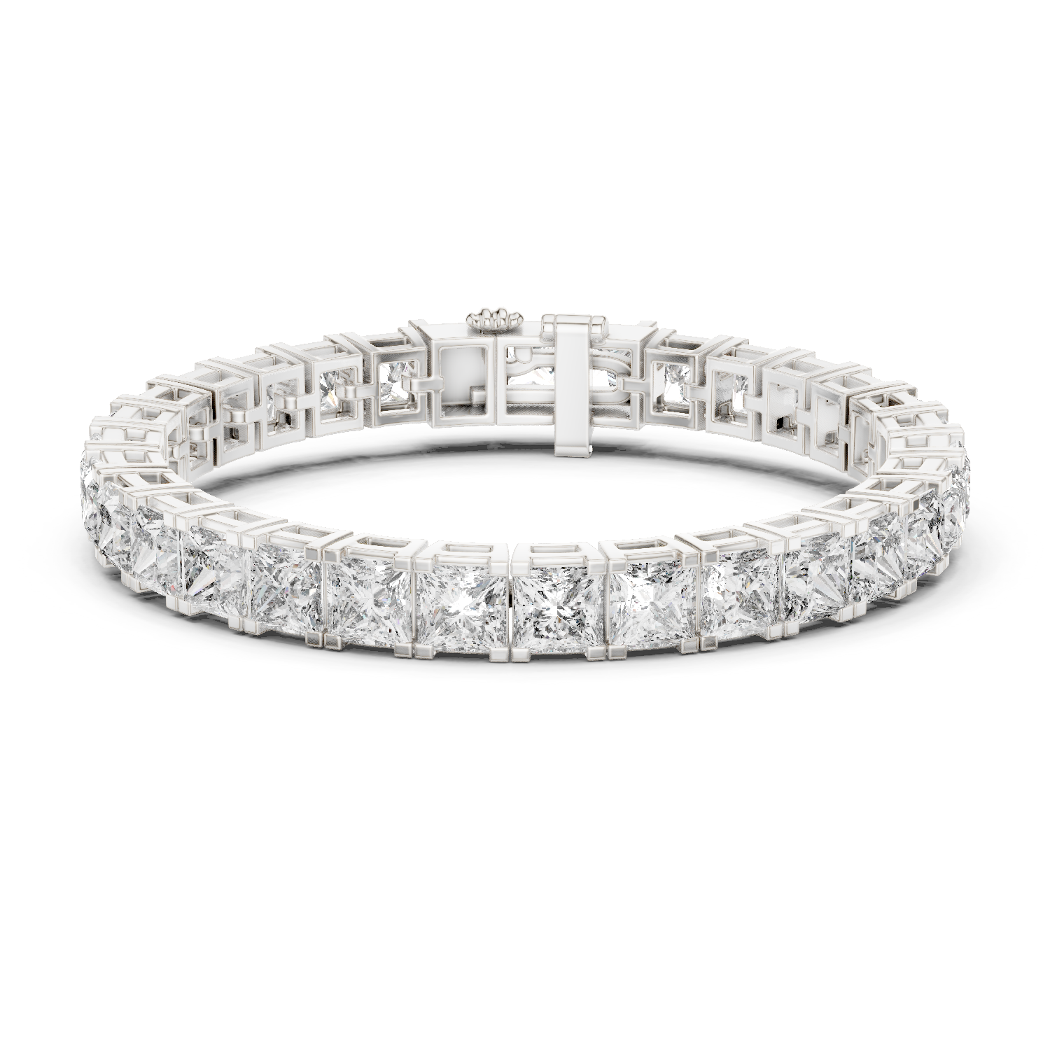 Luxury princess cut diamond tennis bracelet in gold with lab grown diamonds by Signora Jewels